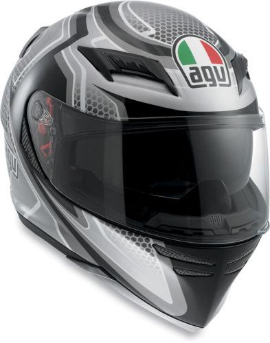 New agv horizon racer full-face adult helmet, gunmetal-gray/white, xl