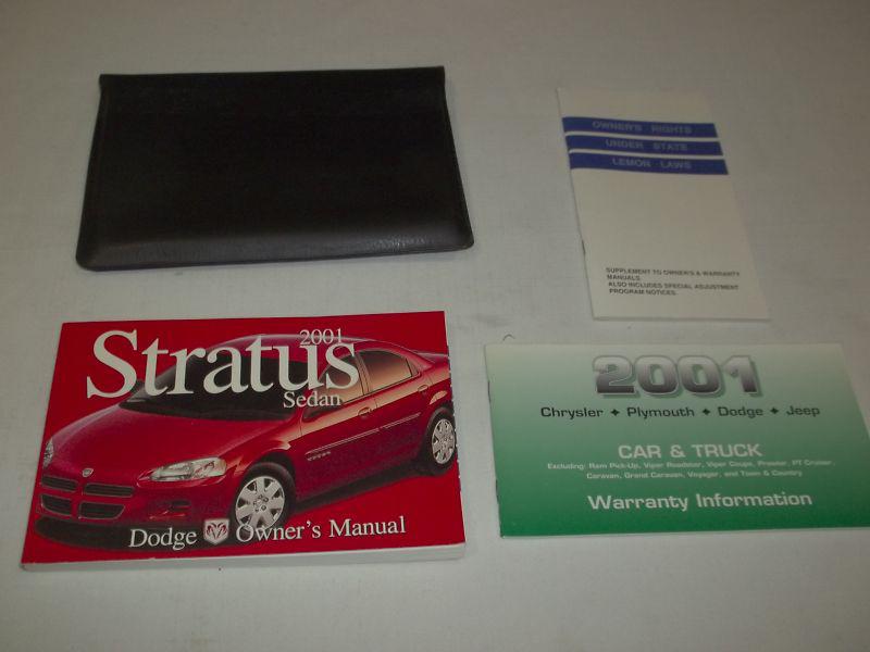 2001 dodge stratus sedan owner's manual 4/pc.set & black dodge factory case.oem