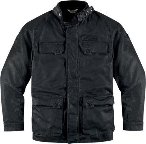 Icon 1000 akorp black mens motorcycle jacket l lg large