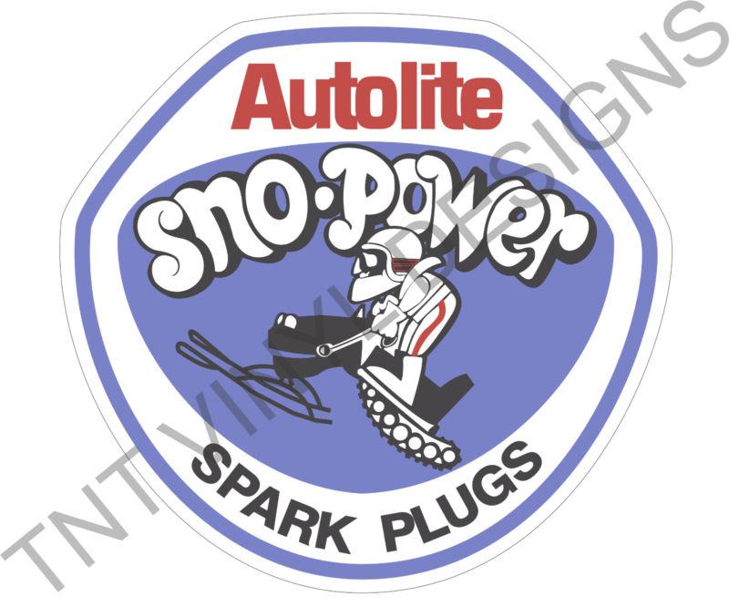 Vintage reproduction autolite sno power / spark plug racing decal
