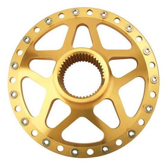 New winters racing forged aluminum splined rear hub for weld/sanders wheels gold