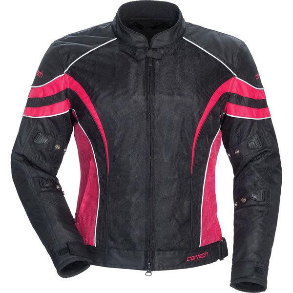 Black/pink xl cortech lrx air 2 women's vented textile jacket