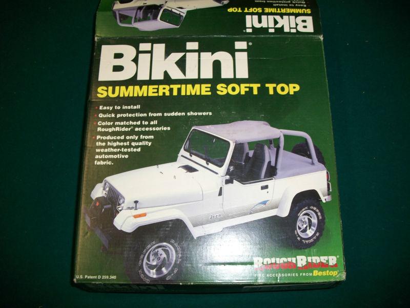 New bestop 52509 -15 bikini soft top for jeep wrangler 1986-1991 black denim