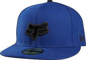 New fox racing mens tune up new era hat cap blue 68101-002 59 fifty size 7 5/8