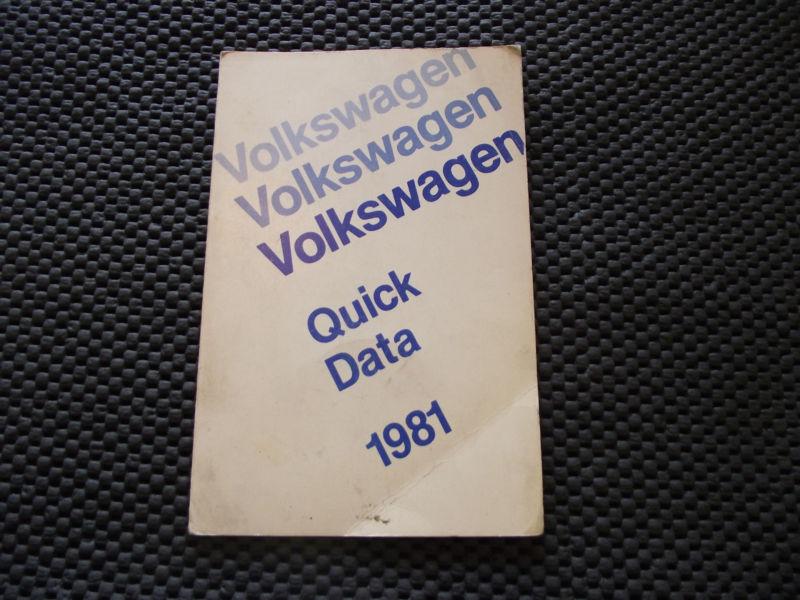 Volkswagen quick data 1981