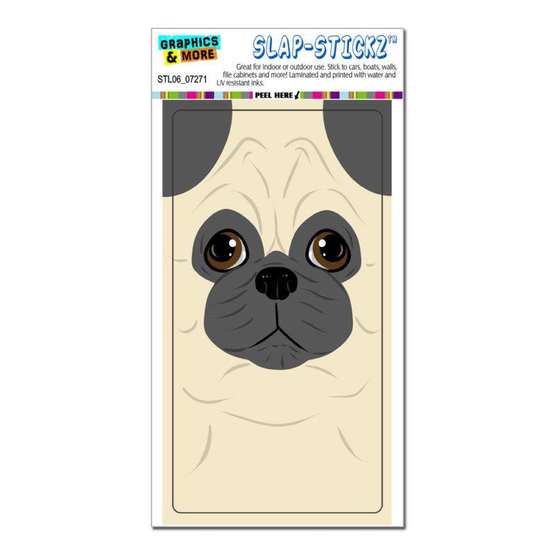 Pug - dog pet full face - slap-stickz™ car window locker bumper sticker