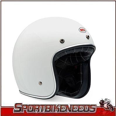 Bell custom 500 white solid helmet size l large open face vintage helmet