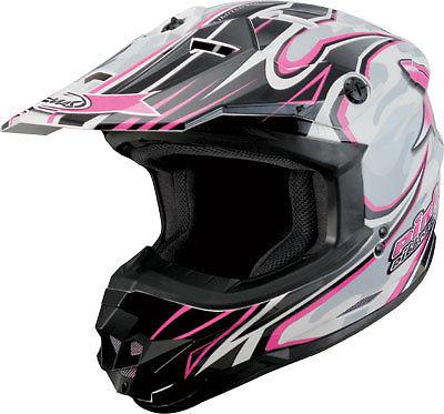 New gmax gm76x pink ribbon offroad/motocross adult helmet, pink/white/black, xs