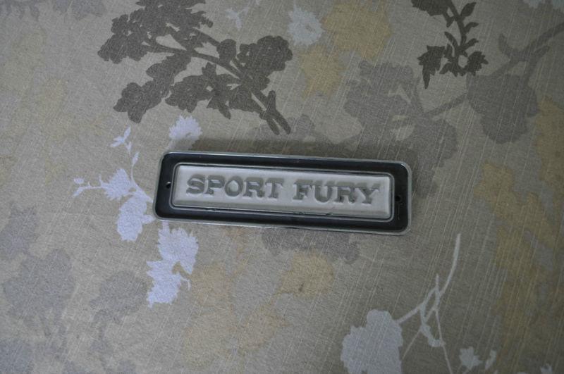 1969 plymouth sport fury trim badge '69 69 fender badge emblem