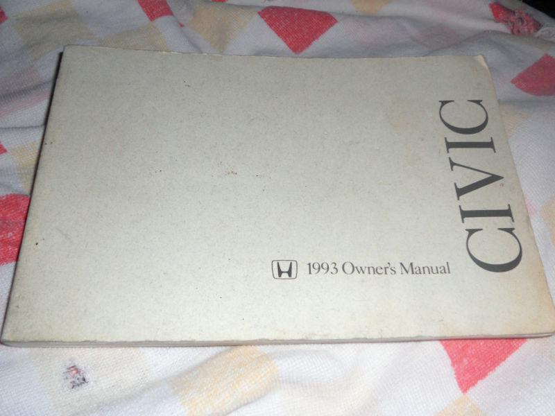 1993 owner's manual honda civic_194 pages_all pages intact, no tears or writings