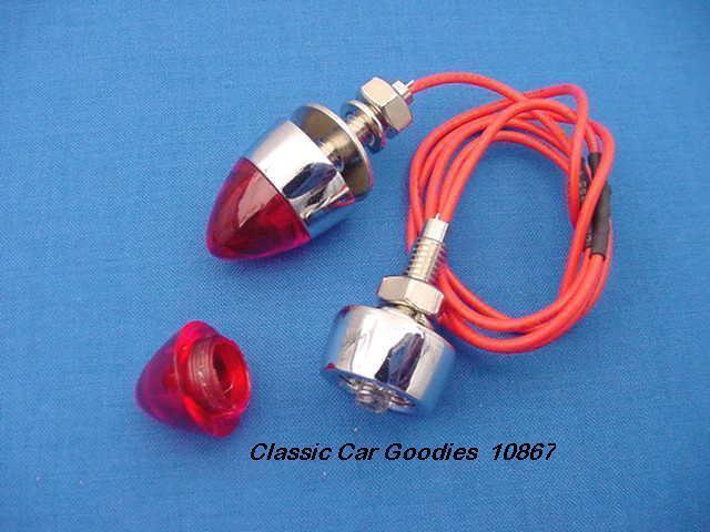License plate bolts (2) led "red" chrome base 12 volt