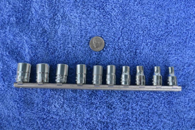 Snap on tools 1/4" dr 12point standard shallow socket set 3/19-9/16 sae inch