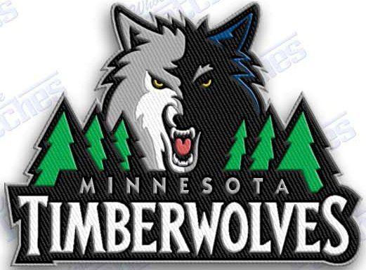 Minnesota timberwolves  - iron on embroidery patch - 3.4 x 2.5"  nba basketball 