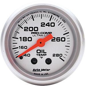 Autometer ultralite 2 1/16" oil temperature gauge 4341 140 - 280 psi atm-4341