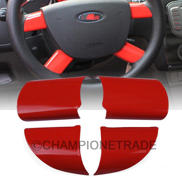 4 pcs red steering wheel insert garnish cover trim interior for ford focus 2012