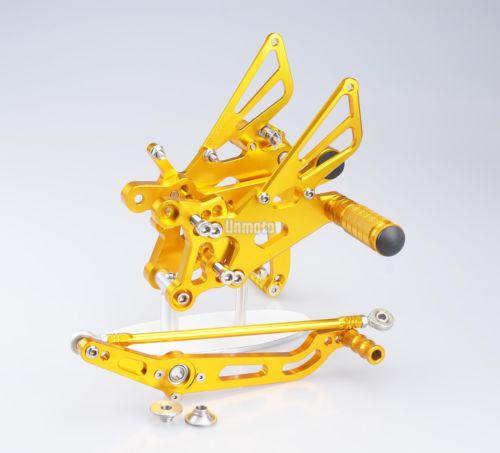 Gold cnc adjuster footrest racing rearset for yamaha yzf r6 2006-2013 07 08 09
