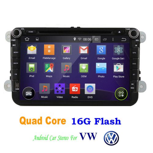 Pure android 4.4 car stereo in-dash gps dvd for vw golf bora passat tiguan radio