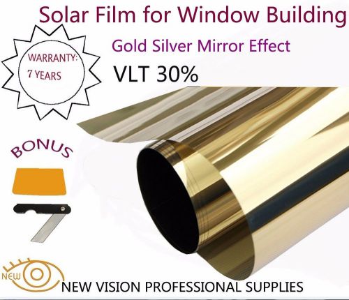 Architectural window film gold silver 1.52mx30m vlt30% mirror effect home boats