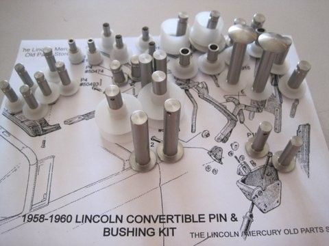 1958 1959 1960 lincoln convertible top frame pin and bushing kit