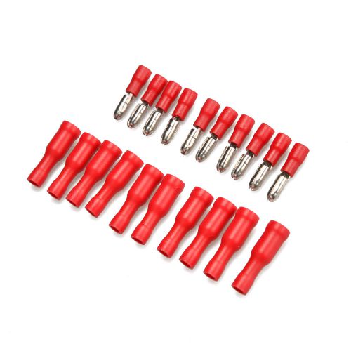 10pair red electrical audio wiring bullet connector insulated crimp terminals