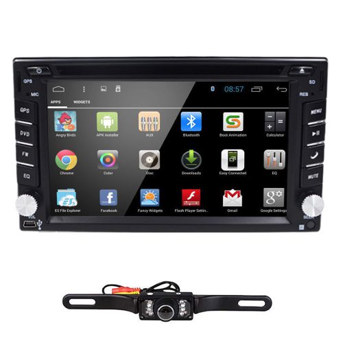 Quad core android 4.4 double 2 din 6.2&#034; car dvd player stereo gps radio+camera