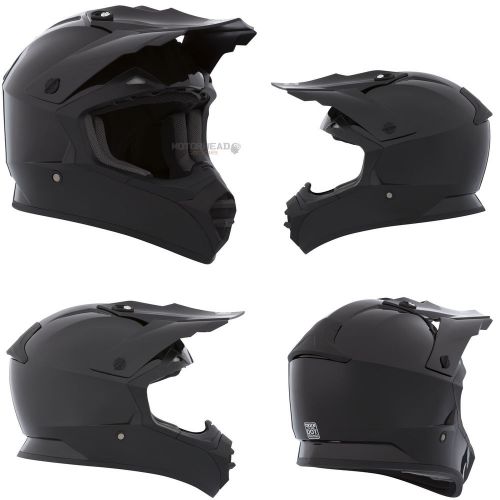 Mx helmet ckx tx-228 solid black glossy large off road dirt bike motocross