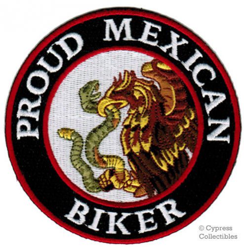 Proud mexican biker embroidered patch eagle mexico flag parche iron-on