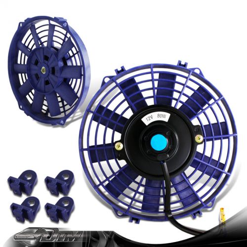 Universal blue 9&#034; 1500cfm 2250rpm electric cooling slim engine bay radiator fan