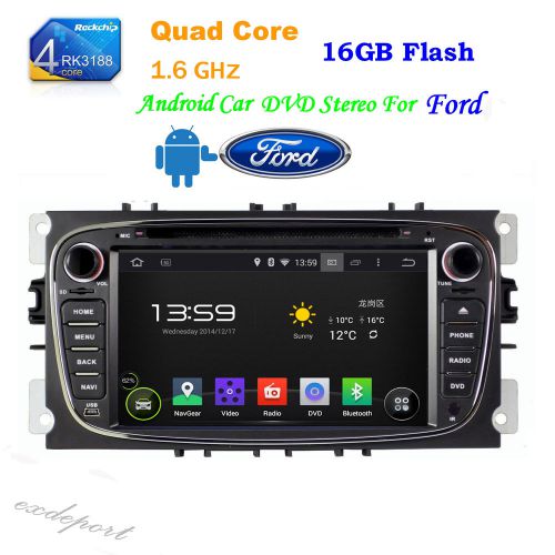 Android 4.4 car gps dvd for ford mondeo focus s-max quad core 1.6g cpu 1g ram