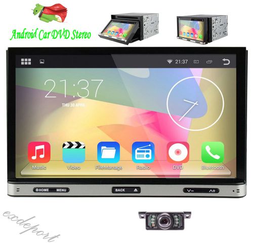 Android 4.4 double 2din car dash part gps navi dvd stereo wifi 3g bt +camera+map