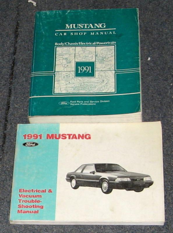 1991 ford mustang service shop repair manual set