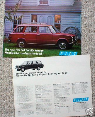 1969 / 1970 fiat 124 station wagon automobile / car brochure / flyer
