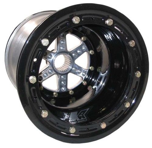 Keizer aluminum wheel,27 spline,10x9&#034;,3&#034;,beadlock,w/wheel center,black