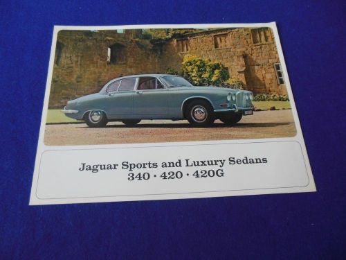 Nos jaguar 340 420 420g sedan 3 panel 6 page brochure