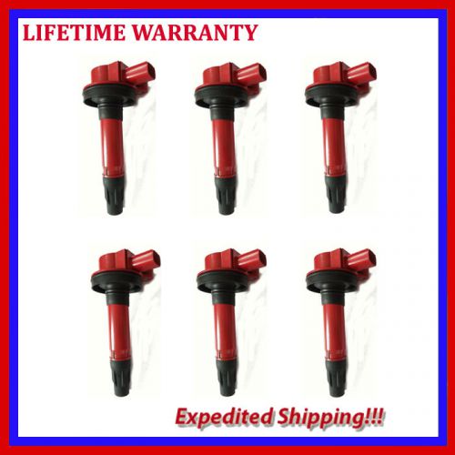 Uf-646 new ignition coil 6pcs for ford f-150 explorer 3.5l 11-15 red ufd646r*6