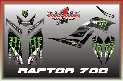 Yamaha raptor 700 06-12  semi custom graphics kit milk black
