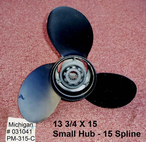 Prop.-mercrury-small hub-michigan # 031041 al. 13 3/4 x 15 - 15 spline - new