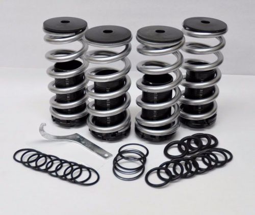 Honda adjustable 0-4&#034; silver suspension coilovers lowering springs kit w/ scale