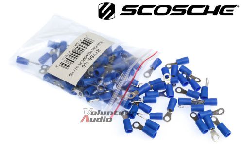 Scosche vinyl ring terminal blue #6 16-14 gauge 100 pieces/bag