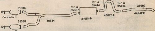 1977 lincoln mark v with 460 engine single exhaust, aluminized no resonator