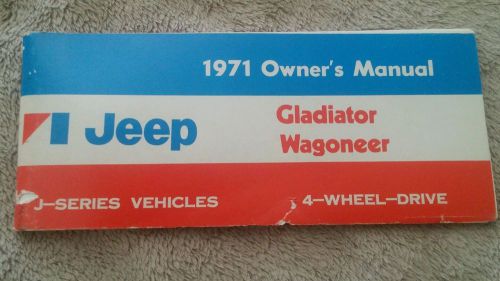 1971 jeep gladiator wagoneer owners manual user guide oem original # 986191 used
