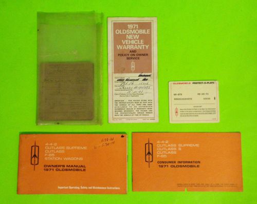1971 oldsmobile 442 cutlass f85 staion wagon owners manual owner&#039;s guide set