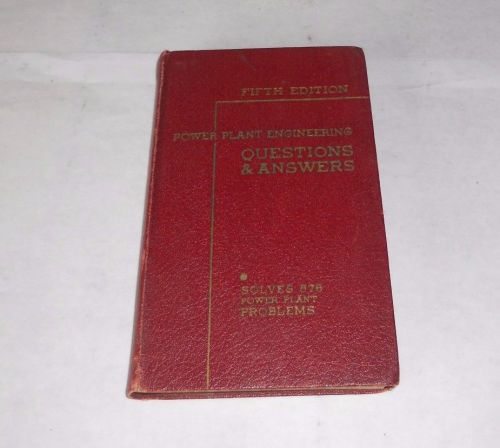 Powerplant engineers q&amp;a 5th ed 1935 vintage engineering book - good used