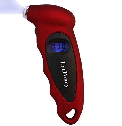 Lotfancy portable digital tire pressure gauge with led light backlight for cars,
