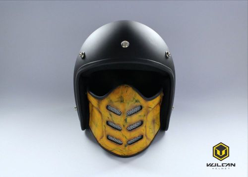 Vulcan motorcycle dust filter face mask shield open face helmet - yellow damage