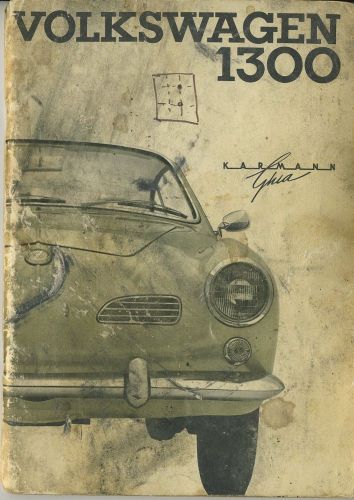 1965 volkswagen vw 1300 karmann ghia owners instruction manual