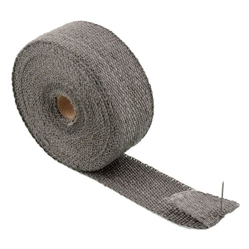 Grey 2&#034; 10m thermo heat wrap header shield insulating tape for car pipe