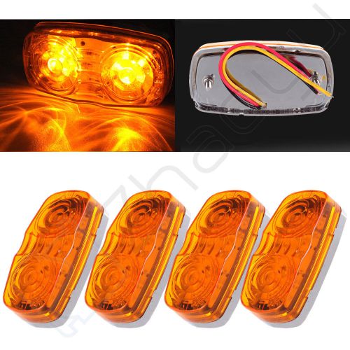4pcs universal amber surface mount side marker/clearance/turn signal light lamps