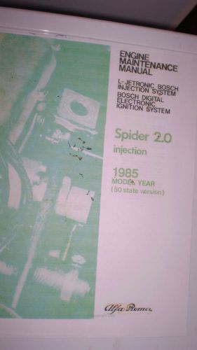 Alfa romeo spider engine maintenance manual - 1985 -  pdf version