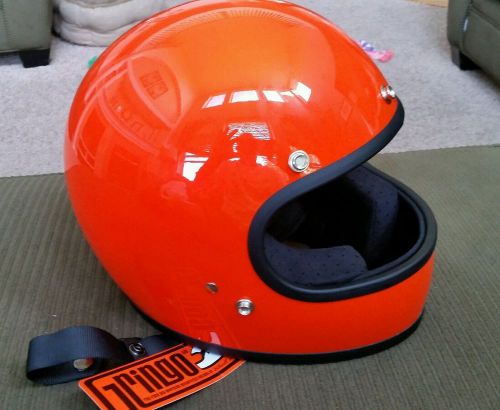 Biltwell gringo motorcycle helmet gloss hazard orange - size small